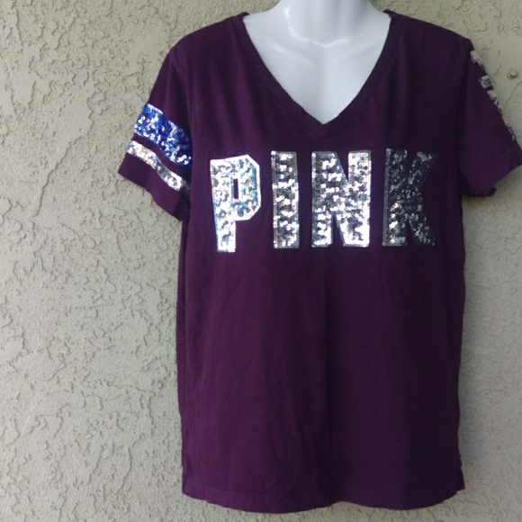 PINK Victoria's Secret Tops - Pink Victoria's secret glitter blink purple shirt